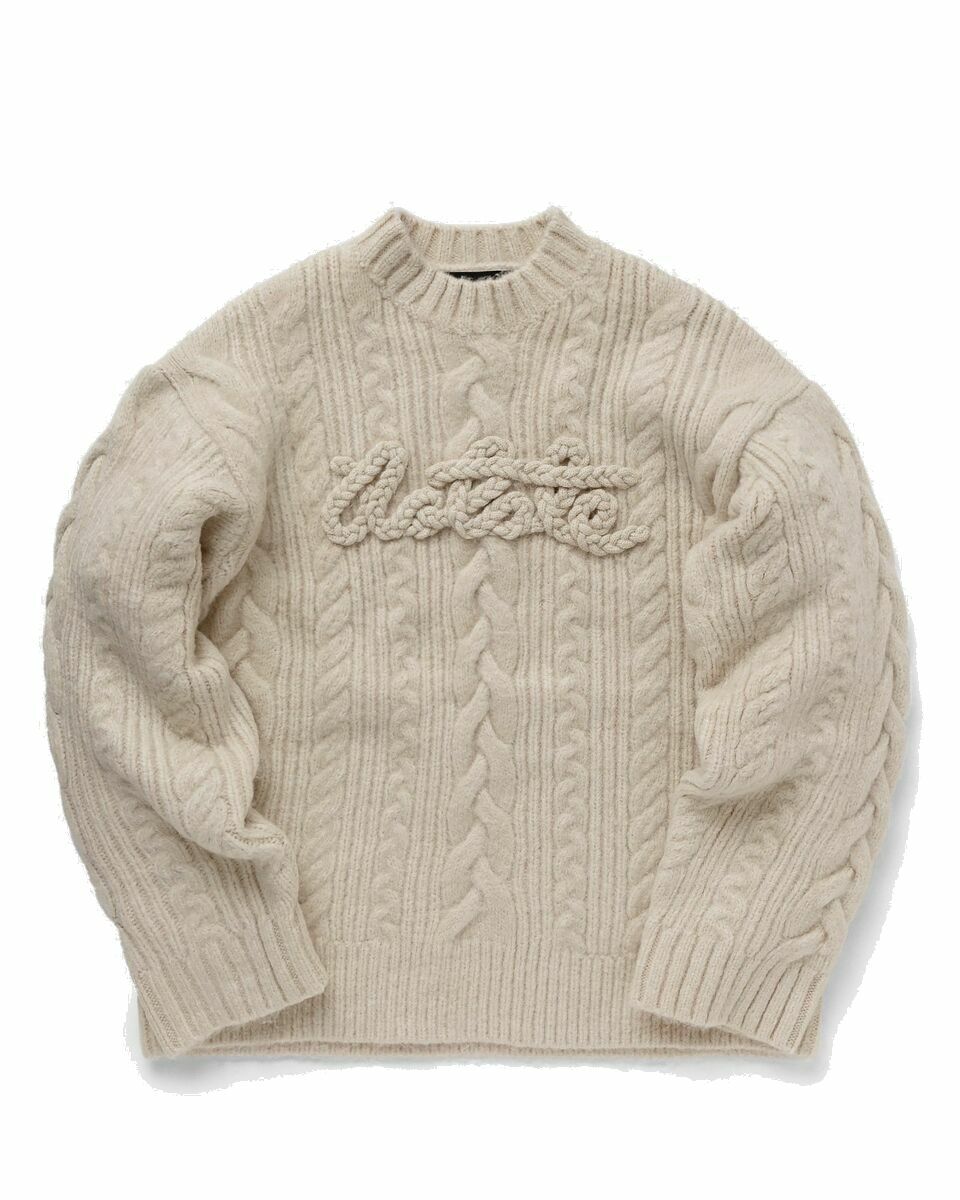 Photo: Rotate Birger Christensen Cable Knit Logo Sweater White - Womens - Pullovers