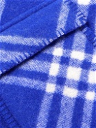 Burberry - Checked Wool Hooded Coat - Blue
