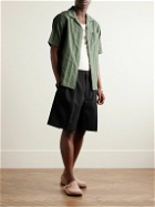 NN07 - Julio 5712 Convertible-Collar Organic Cotton-Jacquard Shirt - Green