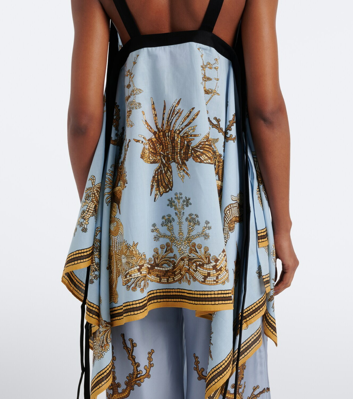 La DoubleJ Printed asymmetric cotton top