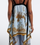 La DoubleJ Printed asymmetric cotton top