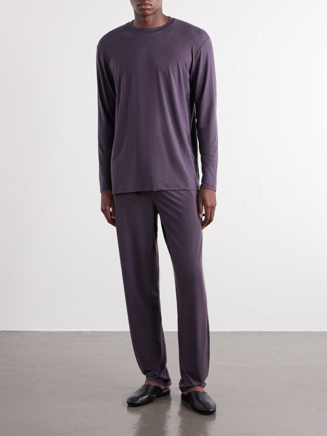 Zimmerli - Mélange Modal-Blend Jersey Pyjama Set - Black