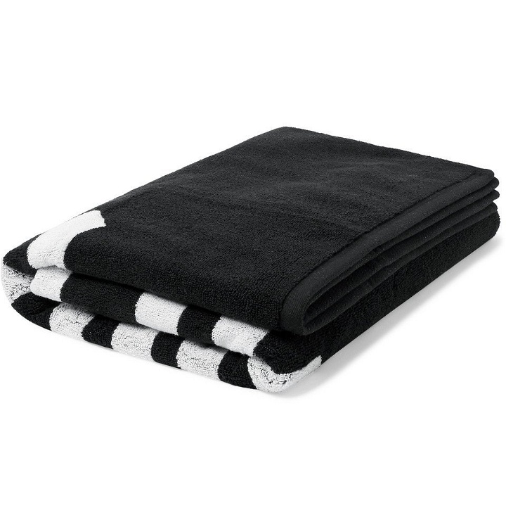 Photo: Noon Goons - Logo-Jacquard Cotton-Blend Terry Beach Towel - Black