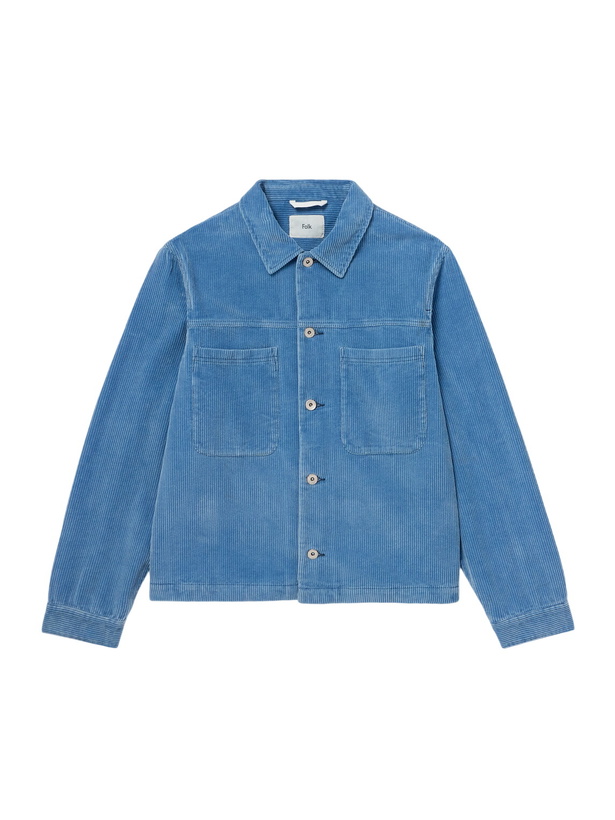Photo: Folk - Zaki Cotton-Corduroy Jacket - Blue