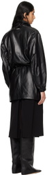 Helmut Lang Black Gusset Leather Minidress