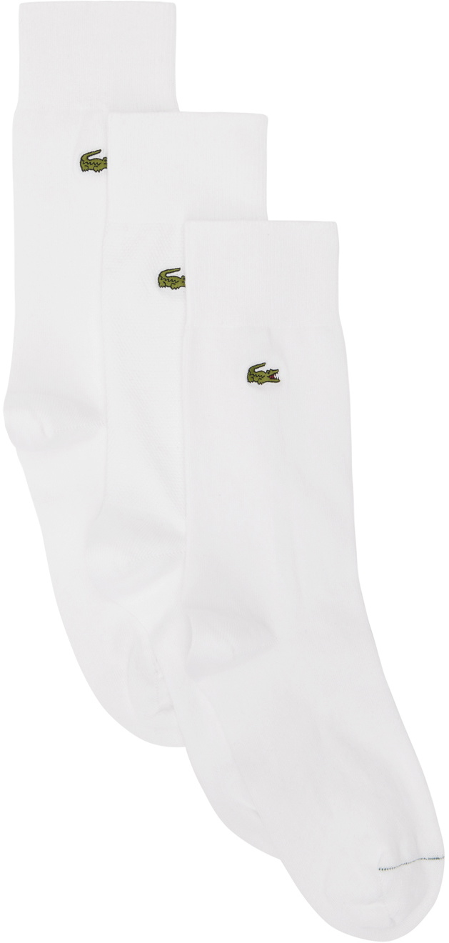 Lacoste Three-Pack White High-Cut Socks Lacoste