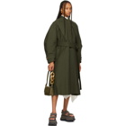 JW Anderson Green Slim Collar D-Ring Trench Coat