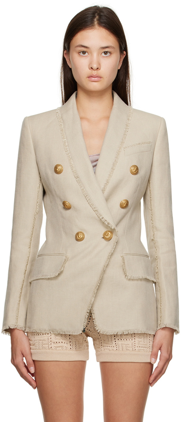 Tarmia Melange Tie Blazer - Beige Melange main image 1