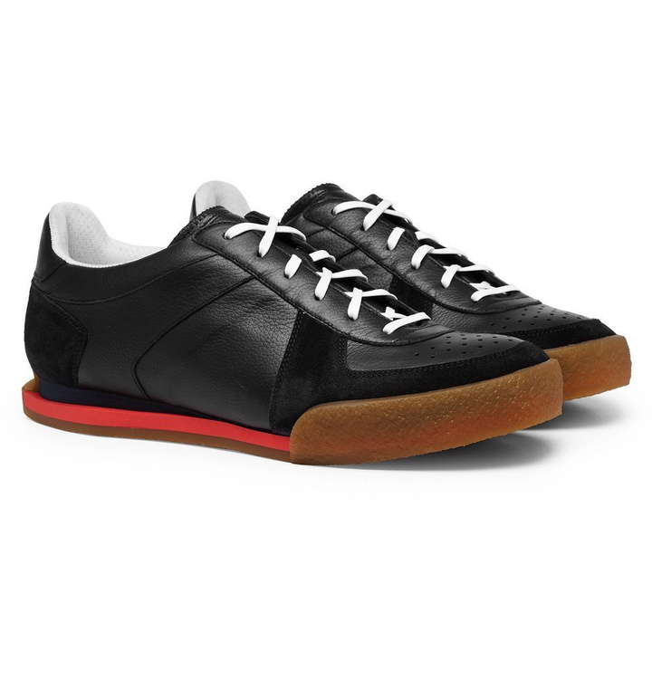Photo: Givenchy - Set3 Full-Grain Leather and Suede Sneakers - Men - Black