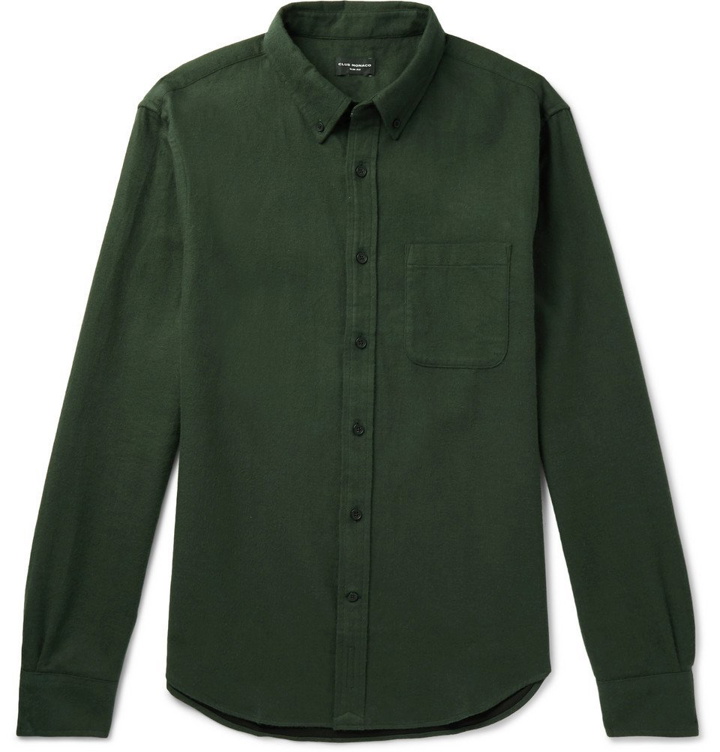 Photo: Club Monaco - Slim-Fit Button-Down Collar Brushed Cotton-Twill Shirt - Green