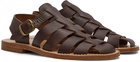 De Bonne Facture Brown Leather Fisherman Sandals