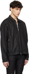 Ksubi Black Raider Harrington Waxed Denim Jacket
