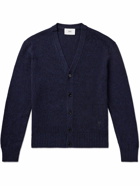 AMI PARIS - ADC Logo-Embroidered Cashmere and Wool-Blend Cardigan - Blue