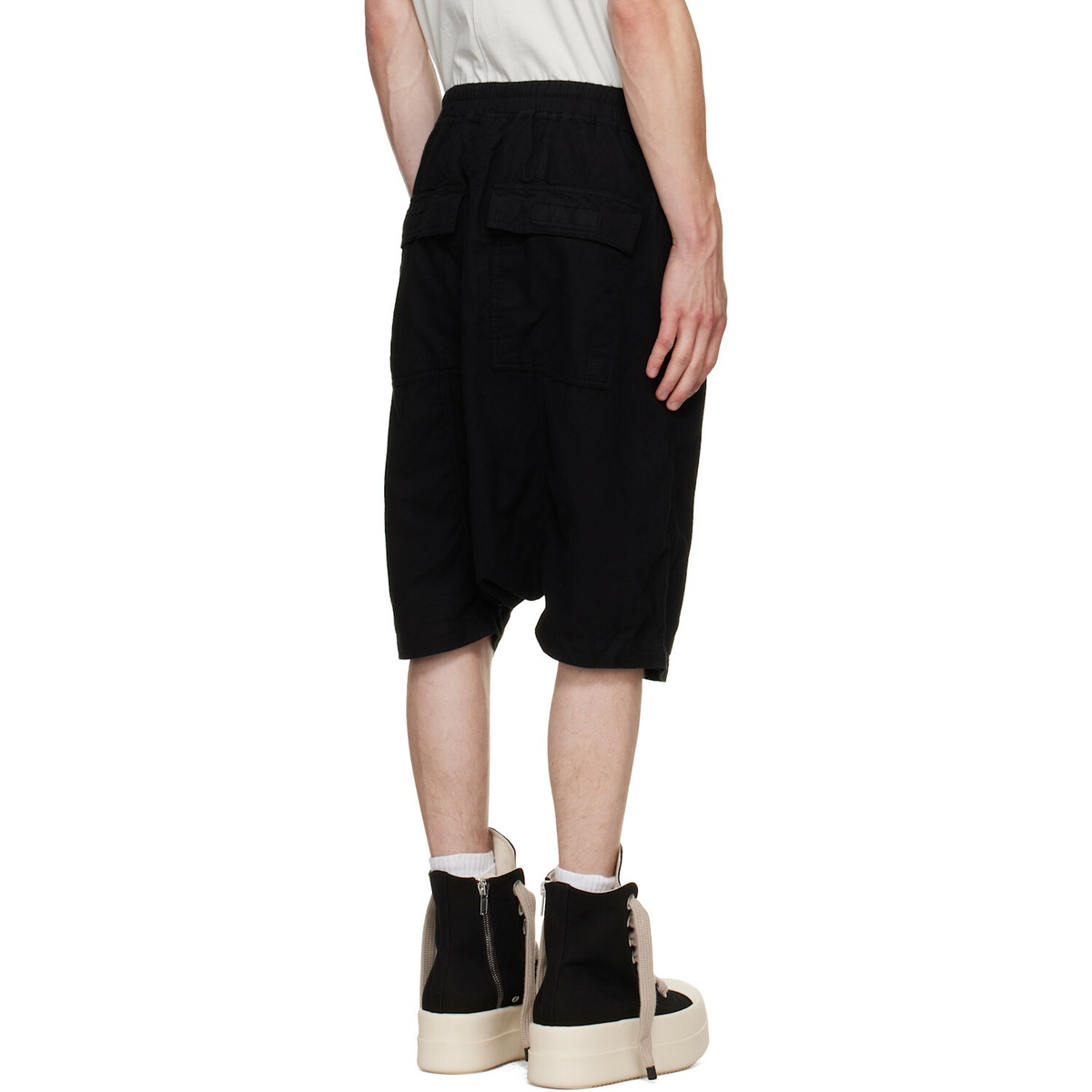Rick Owens DRKSHDW Black Tower Drawstring Pods Shorts
