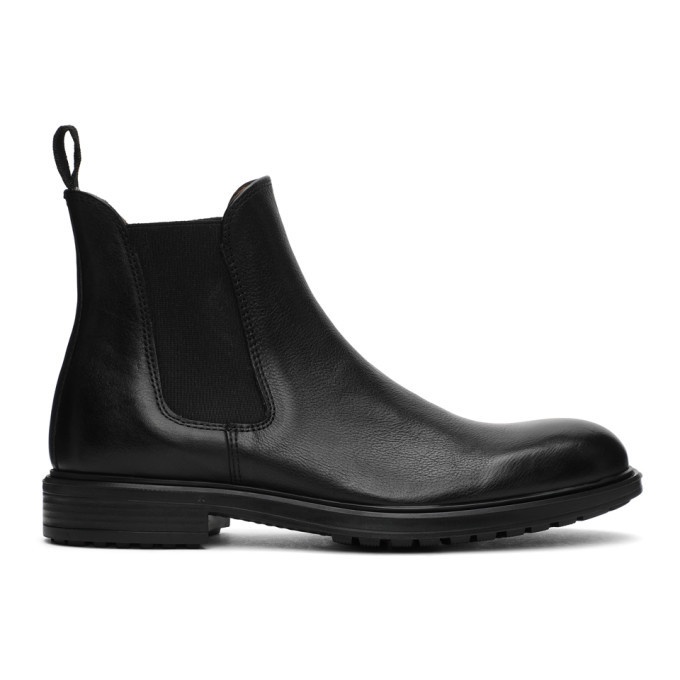 Photo: Officine Generale Black Leather Chelsea Boots