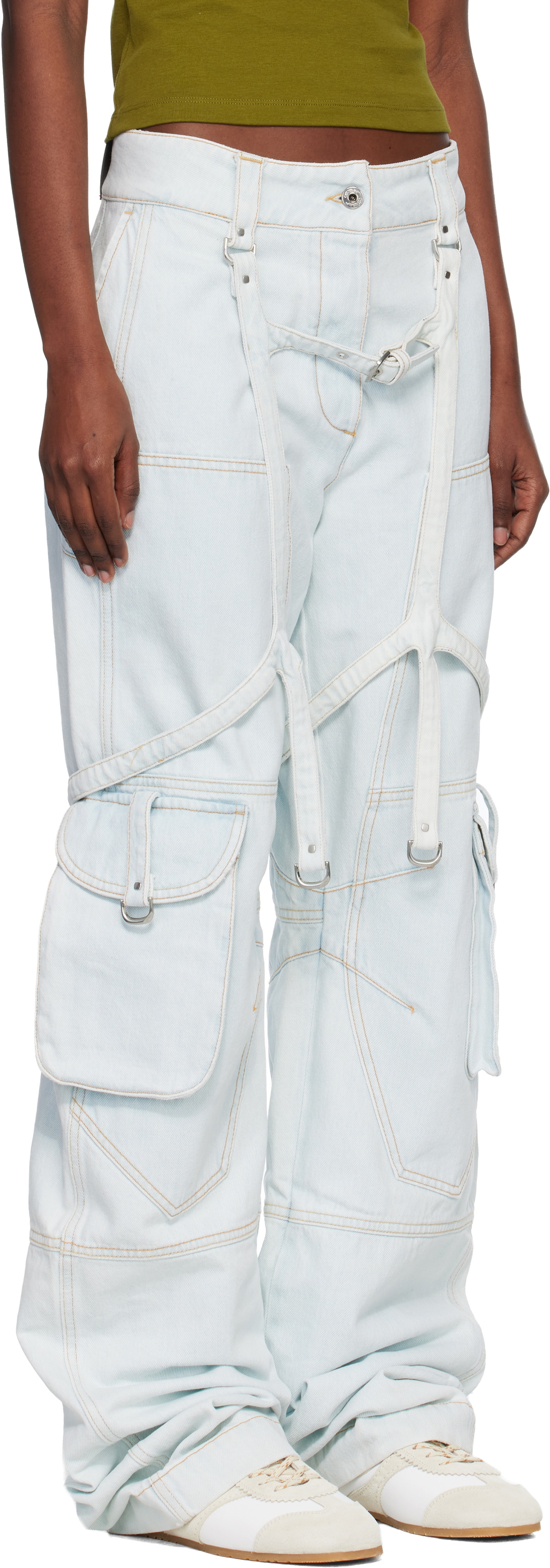Off-White Blue Cargo Denim Jeans