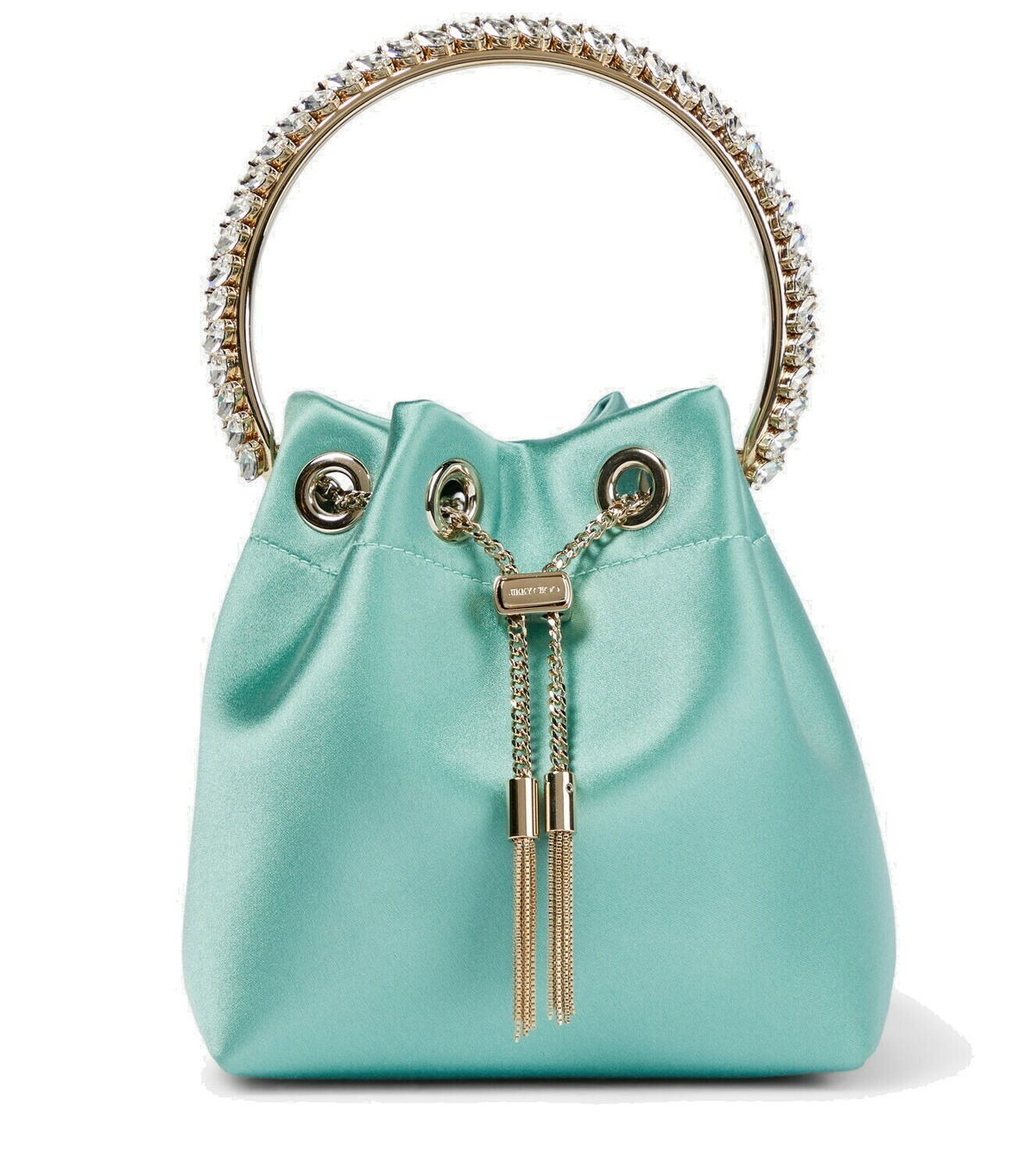 Jimmy Choo Bon Bon satin embellished bucket bag Jimmy Choo