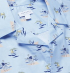 Sunspel - Camp-Collar Printed Cotton Shirt - Blue