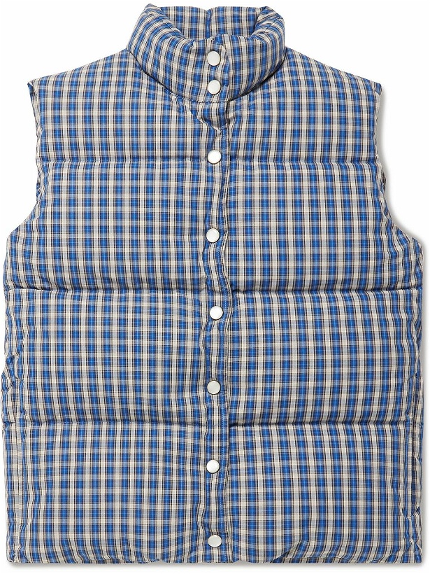 Photo: ERL - Checked Quilted Cotton-Twill Down Gilet - Blue