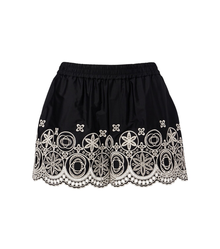 Photo: La DoubleJ Pull-Up embroidered cotton shorts