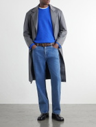 FRAME - Waffle-Knit Wool and Cashmere-Blend Sweater - Blue