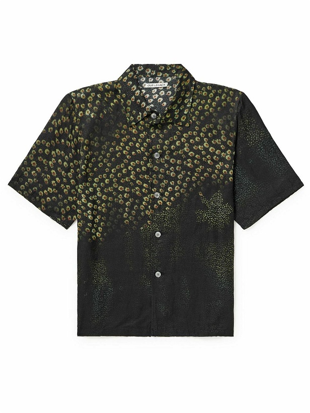 Photo: Our Legacy - Box Camp-Collar Floral-Print Cotton and Silk-Blend Shirt - Black
