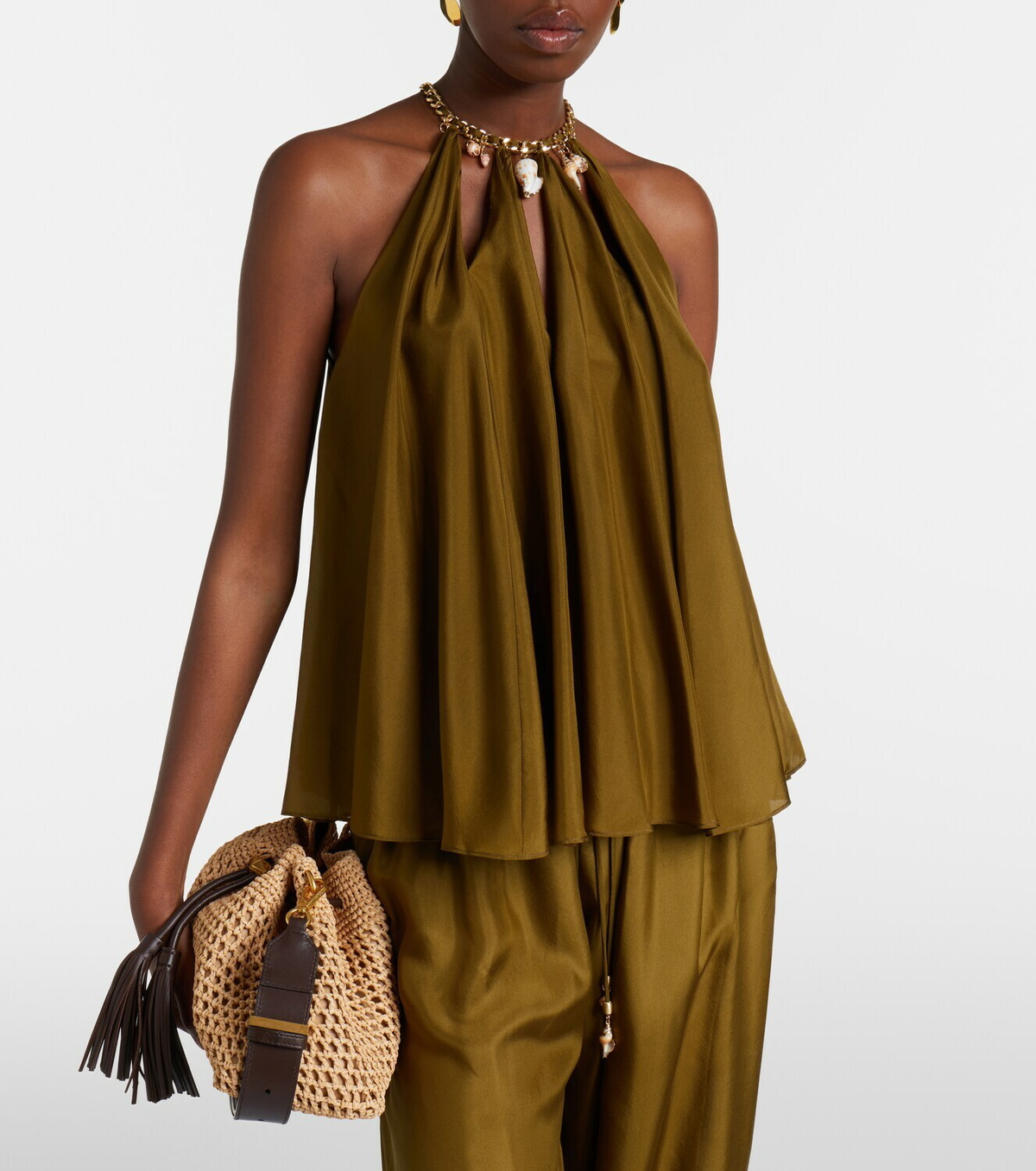 Zimmermann Mahon embellished silk top