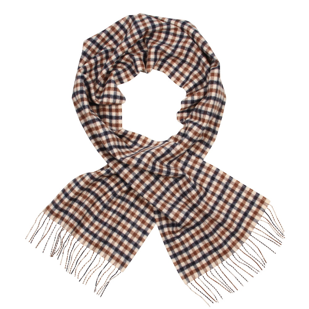 Scarf Lambswool Club Check - Brown