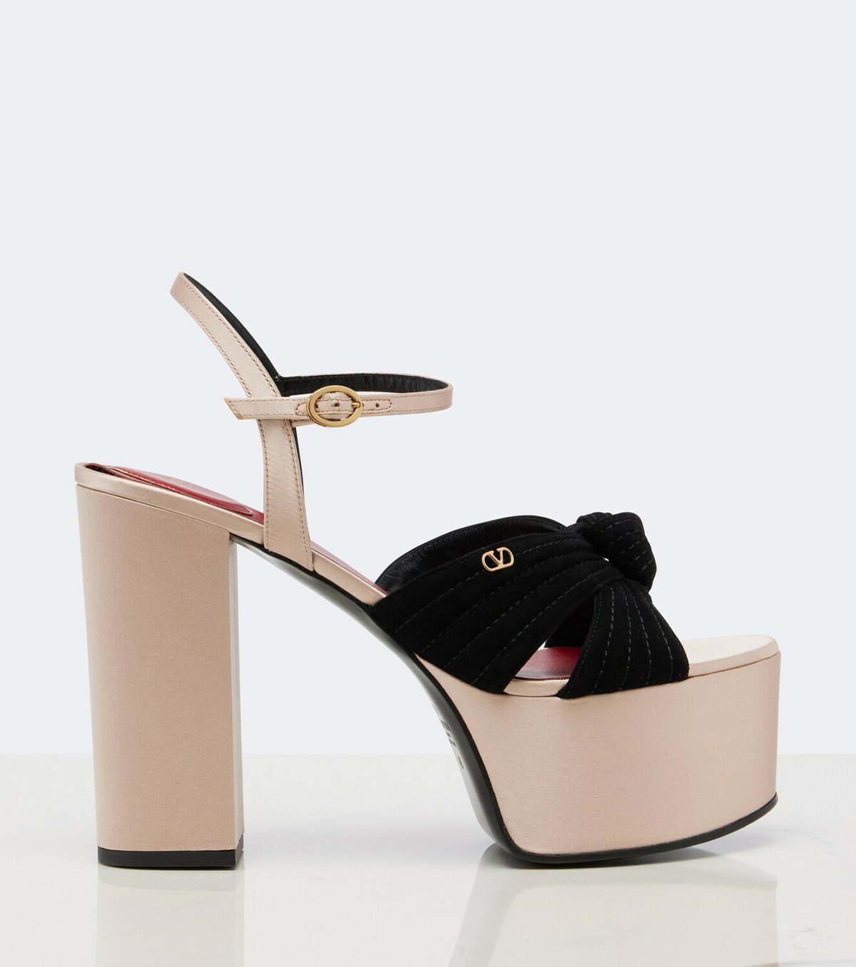 Valentino Garavani Crasher satin-trimmed suede platform sandals