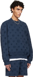 Casablanca Navy Applique Monogram Sweatshirt