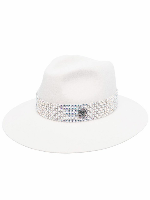 Photo: MAISON MICHEL - Henrietta Strass Belt On Felt Hat