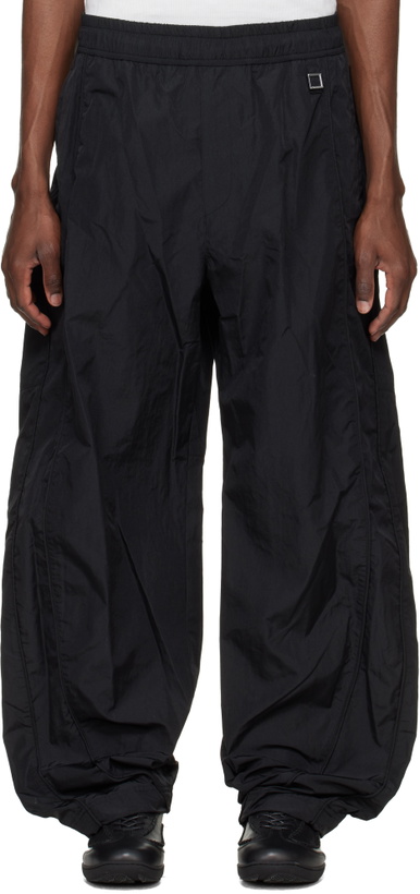 Photo: WOOYOUNGMI Black Barrel Leg Track Pants