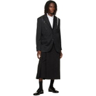Simone Rocha Black Embellished Structured Slash Blazer