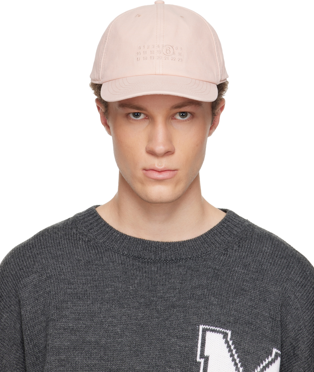 MM6 Maison Margiela Pink Embroidered Logo Cap