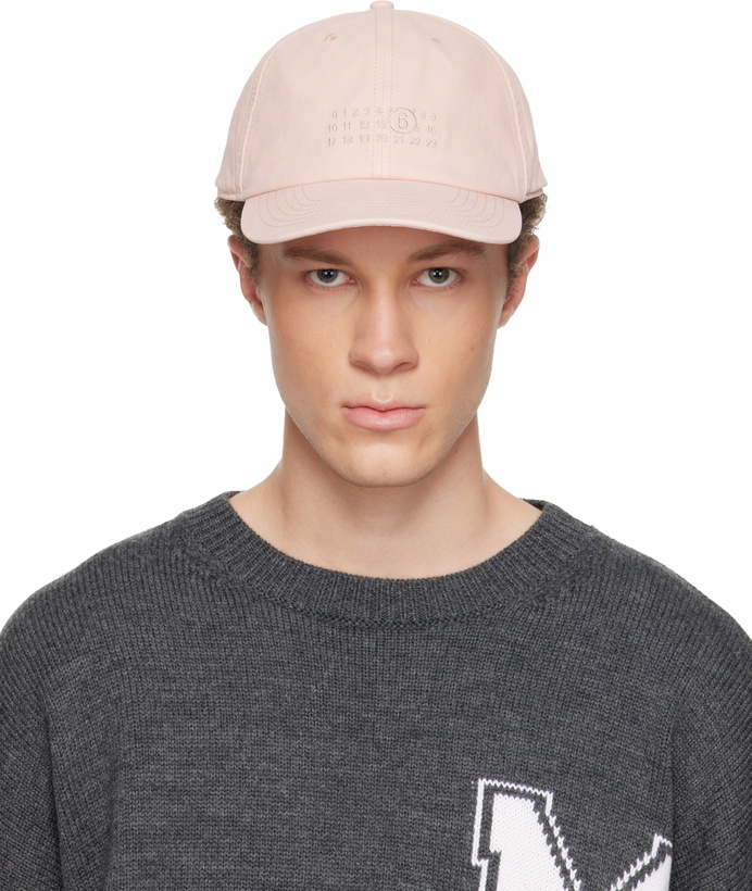 Photo: MM6 Maison Margiela Pink Embroidered Logo Cap