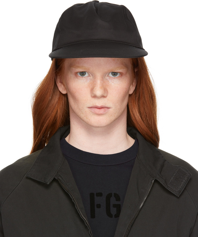 Photo: Fear of God Black Gabardine Five-Panel Cap