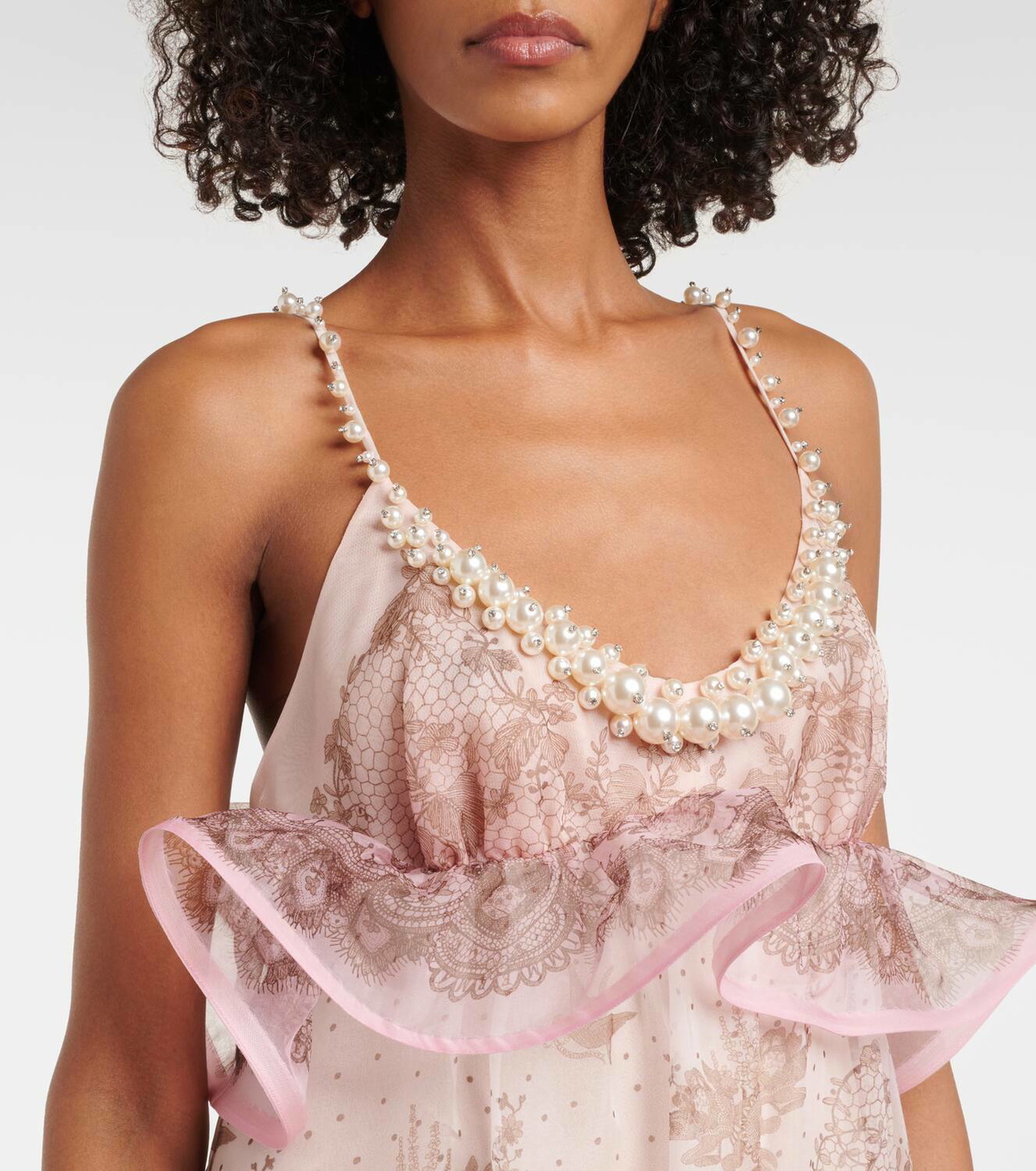 【Zimmermann】Crush ruffled silk organza maxi dress Black Crush embellished ruffled silk-organza gown