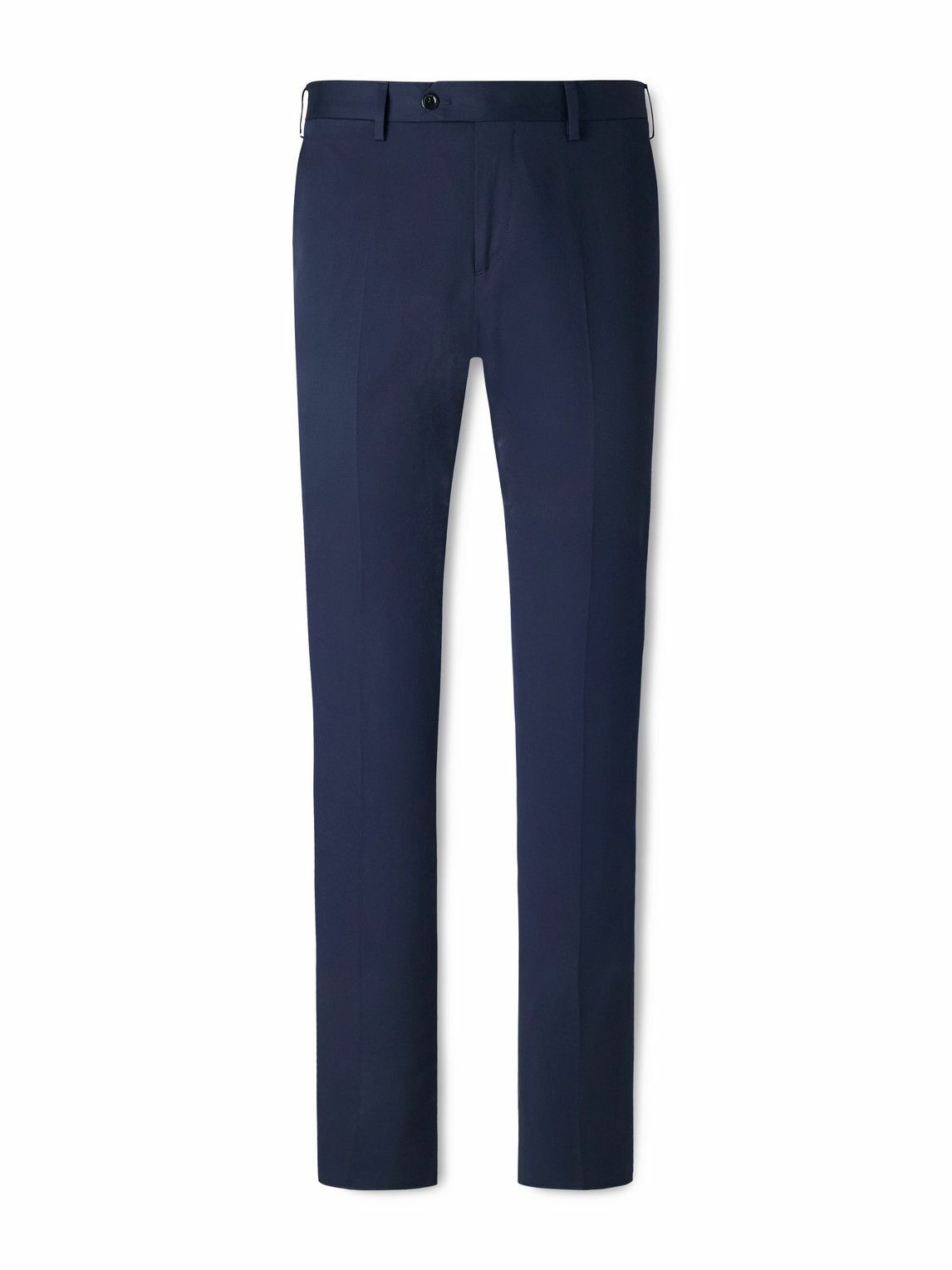 Lardini - Tapered Cotton-Blend Twill Trousers - Blue