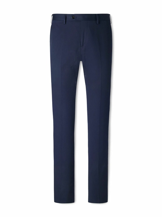 Photo: Lardini - Tapered Cotton-Blend Twill Trousers - Blue