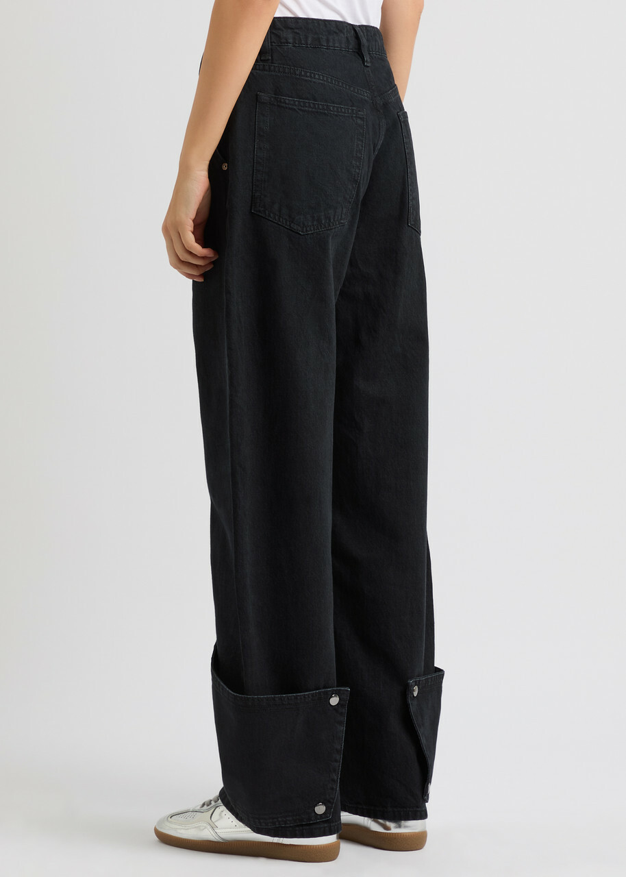 【関税込み】FRAME ブラック The Tab ジーンズ Frame The Tab Trouser Wide-leg Jeans Black Frame Denim