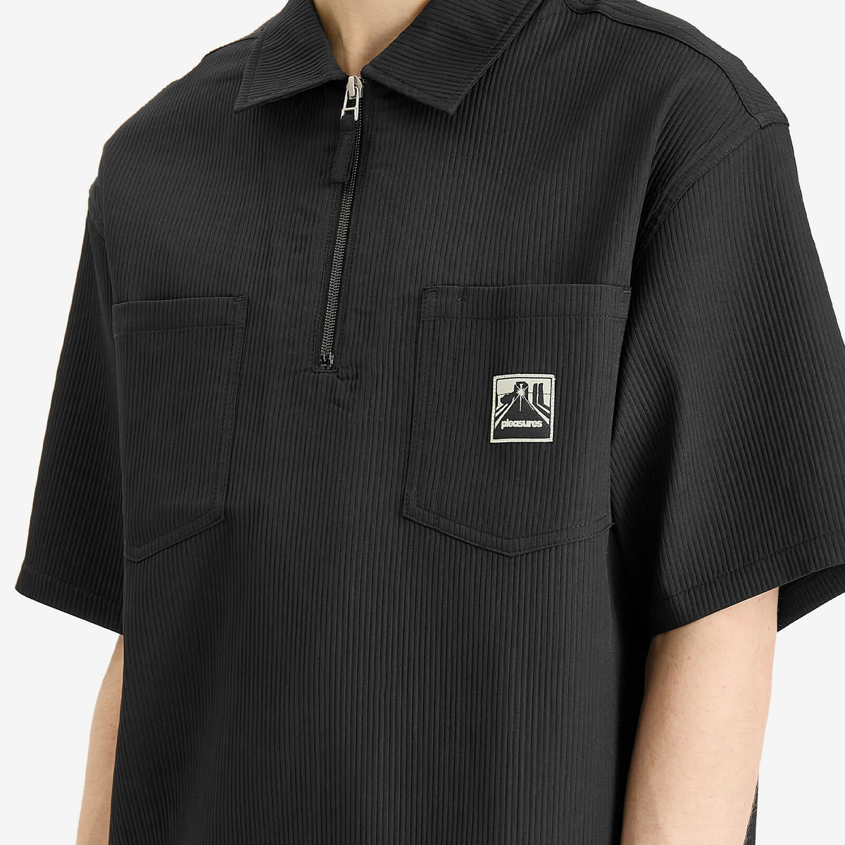 Pleasures Men's Electron Half Zip Shirt in Black