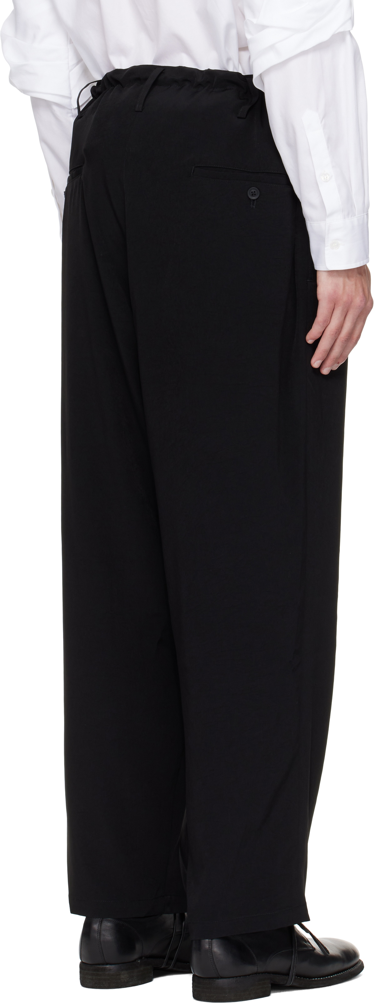 YOHJI YAMAMOTO Black Tuxedo Standard String Trousers