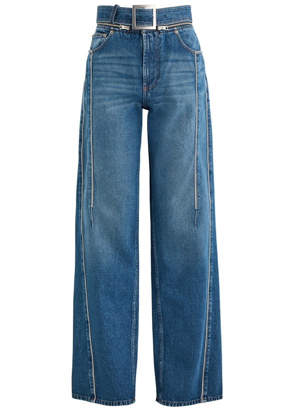 Photo: Jean Paul Gaultier Belted Wide-leg Jeans Blue