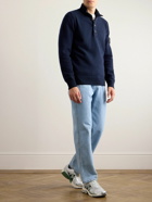 Stone Island - Logo-Appliquéd Wool-Blend Half-Placket Sweater - Blue