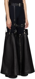 Noir Kei Ninomiya Black Garter Leather Trousers
