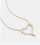 Persée 18kt gold necklace with diamond and pearls