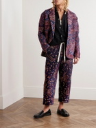 Karu Research - Unstructured Quilted Printed Cotton-Seersucker Blazer - Purple