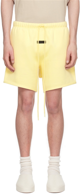 Photo: Fear of God ESSENTIALS Yellow Drawstring Shorts