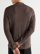 Frescobol Carioca - Murilo Slim-Fit Ribbed Cotton and Wool-Blend Sweater - Brown