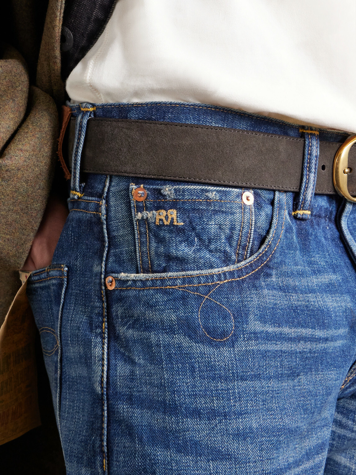 RRL - Flared Distressed Jeans - Blue